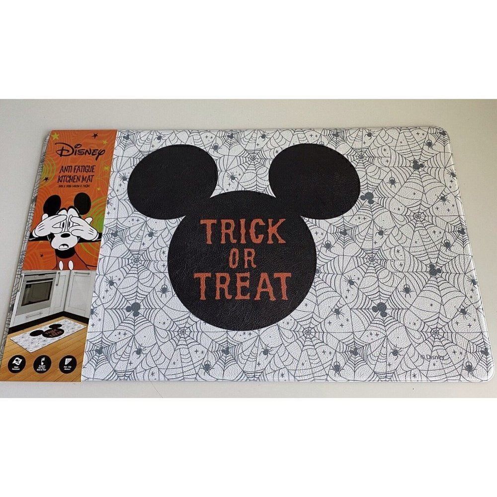 Disney Mickey Mouse Anti Fatigue Kitchen Mat Halloween Trick Or Treat 18x30” NEW